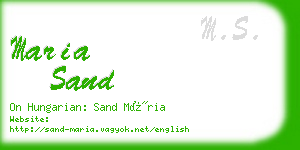 maria sand business card